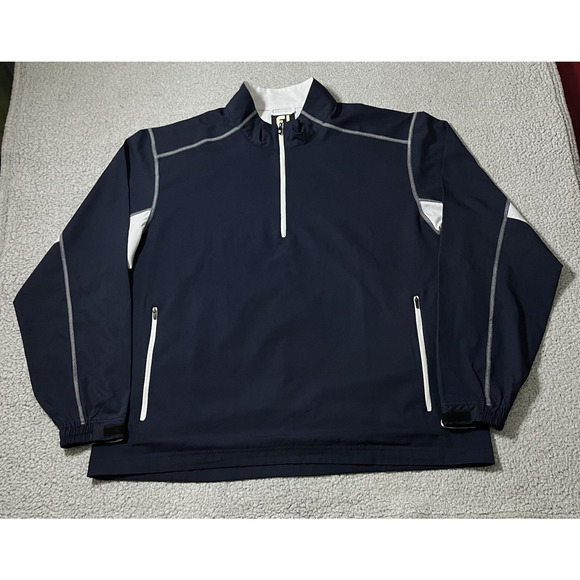 Footjoy 1/4 Zip Pullover Mens 2XL Jacket FJ Performance Golf Windbreaker Pockets - Picture 1 of 16